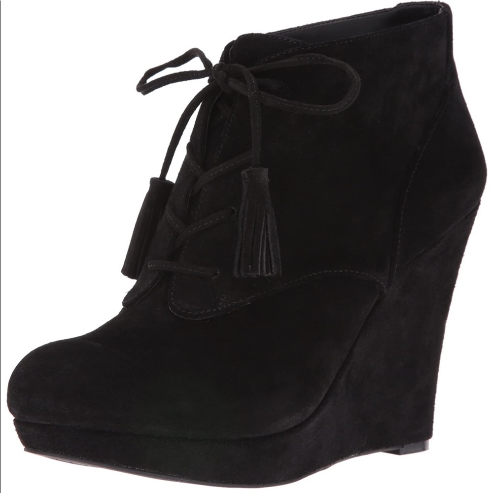 Jessica Simpson Suede Ankle Bootie Black 6
